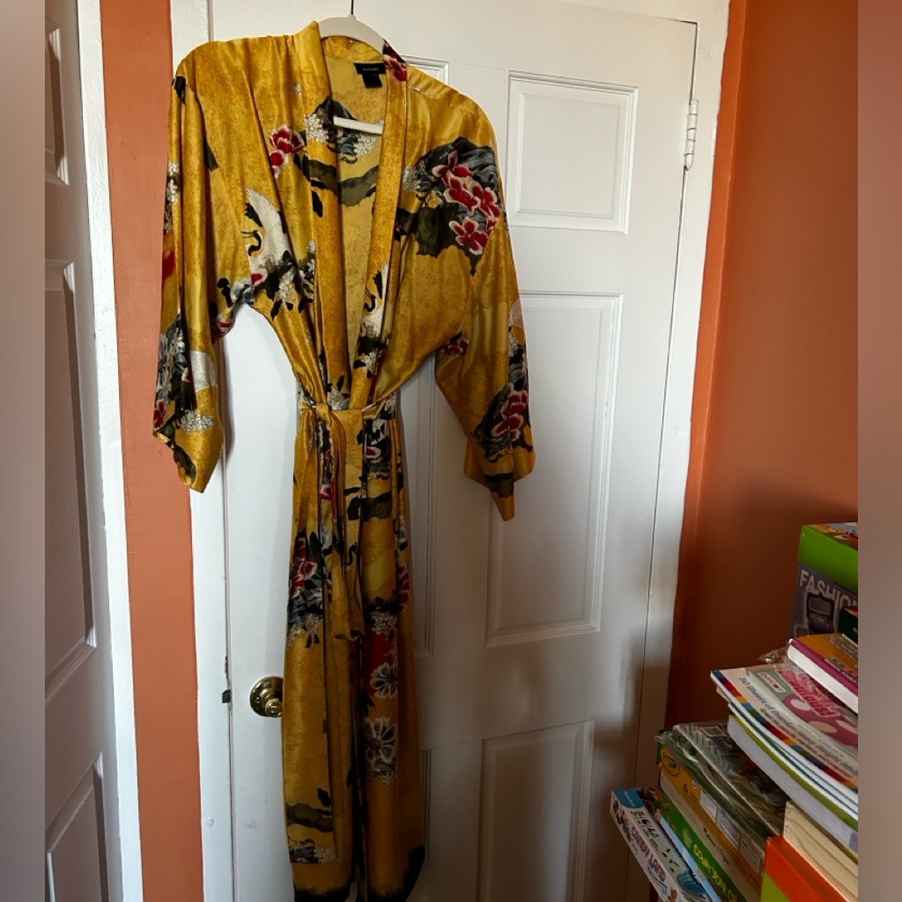 Natori multi color silk robe